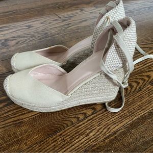 LACED UP ESPADRILLE WEDGES